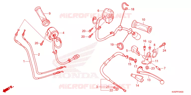 LEVIER DE GUIDON - CABLE - COMMODO Honda MOTO 150 CBR 2021  CBR150RAM