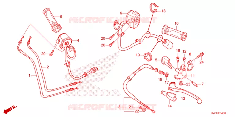 LEVIER DE GUIDON - CABLE - COMMODO Honda MOTO 150 CBR 2021  CBR150RAM