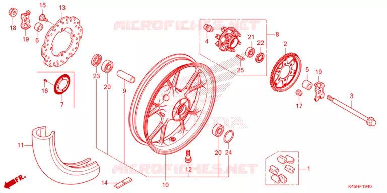 ROUE ARRIERE Honda MOTO 150 CBR 2021  CBR150RAM