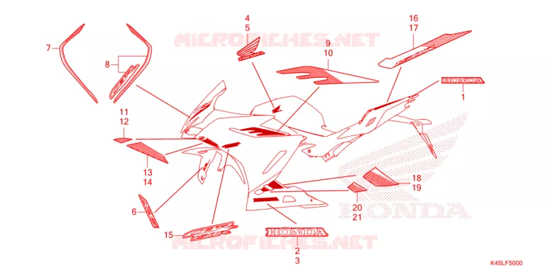 AUTOCOLLANTS Honda MOTO 150 CBR 2021  CBR150RAM_CA