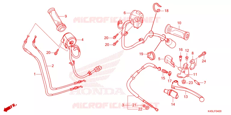 LEVIER DE GUIDON - CABLE - COMMODO Honda MOTO 150 CBR 2024  CBR150RAM_CA