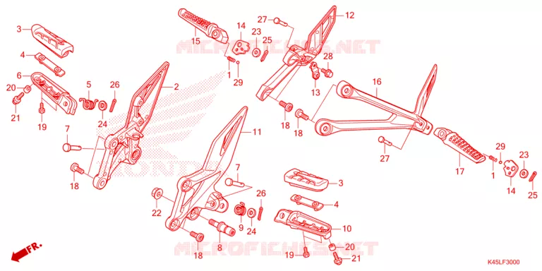 REPOSE PIED Honda MOTO 150 CBR 2024  CBR150RAM_CA