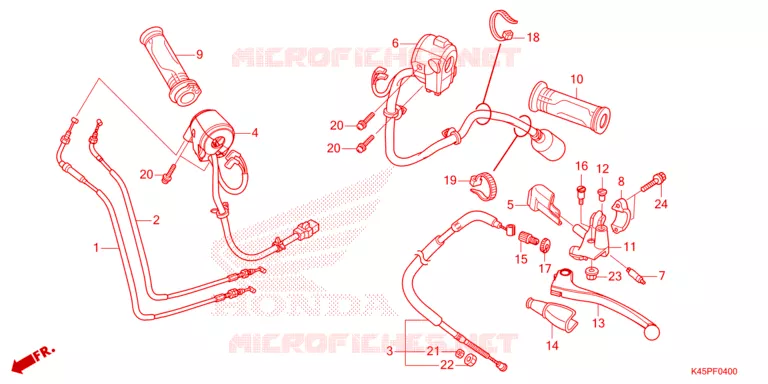 LEVIER DE GUIDON - CABLE - COMMODO Honda MOTO 150 CBR 2023  CBR150RAP_6V