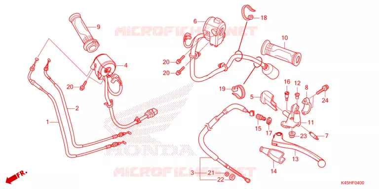LEVIER DE GUIDON - CABLE - COMMODO Honda MOTO 150 CBR 2024  CBR150RAR_5TH