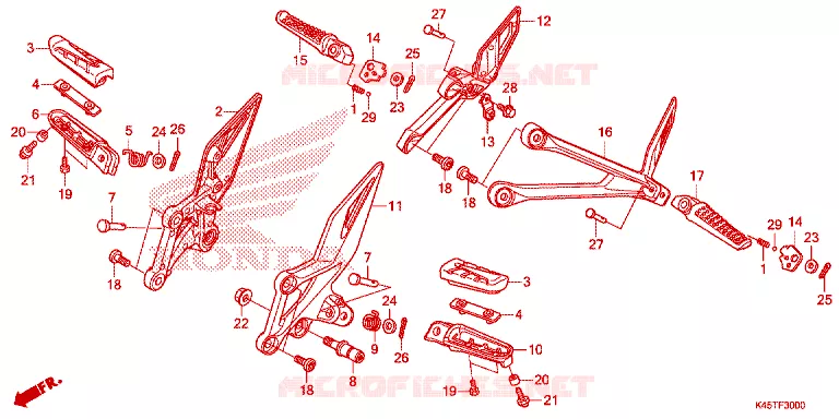 REPOSE PIED Honda MOTO 150 CBR 2021  CBR150RK