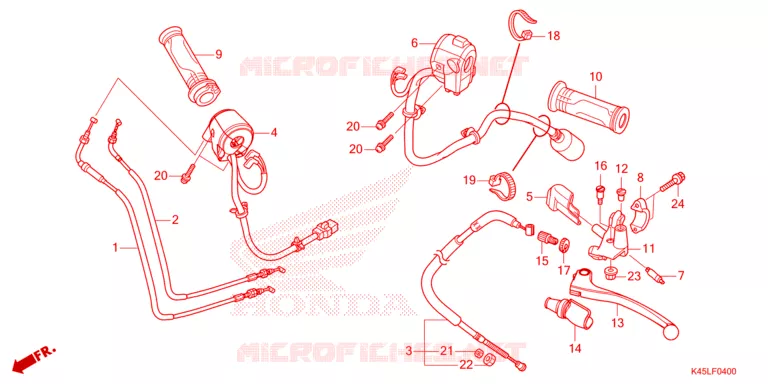 LEVIER DE GUIDON - CABLE - COMMODO Honda MOTO 150 CBR 2021  CBR150RM