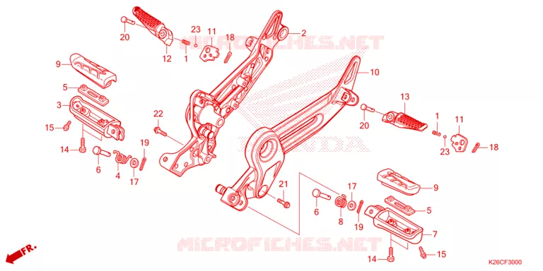 REPOSE PIED Honda MOTO 125 MSX 2024  MSX125R_TH