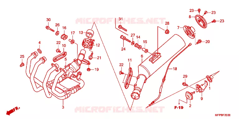SILENCIEUX D'ECHAPPEMENT Honda MOTO 1300 CB 2012  CB1300AB_2J
