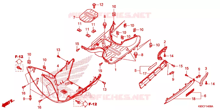 MARCHE PIEDS Honda SCOOTER 110 SCOOPY 2020  ACF110CBTL