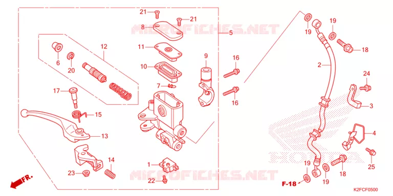 MAITRE CYLINDRE DE FREIN AVANT Honda SCOOTER 110 SCOOPY 2021  ACF110CBTM