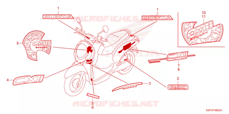 AUTOCOLLANTS Honda SCOOTER 110 SCOOPY 2022  ACF110CBTN_3CA