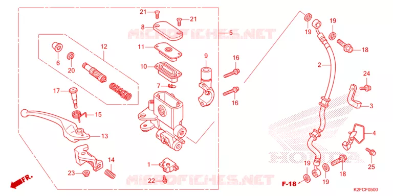 MAITRE CYLINDRE DE FREIN AVANT Honda SCOOTER 110 SCOOPY 2023  ACF110CBTP_2CA