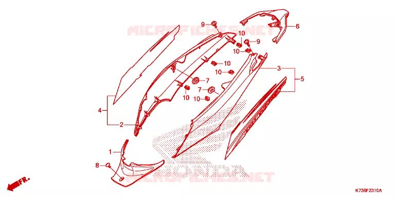 HOUSSE Honda MOTO 125 WAVE 2015  AFS125CSFG