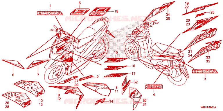 AUTOCOLLANTS Honda SCOOTER 110 BEAT 2019  ACH110CSFK_PH