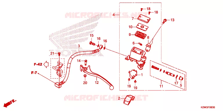 MAITRE CYLINDRE DE FREIN ARRIERE Honda SCOOTER 150 ADV 2021  ADV150AM_2CA