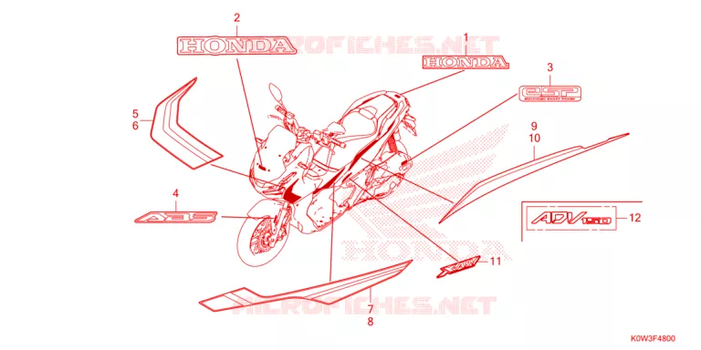 AUTOCOLLANTS Honda SCOOTER 150 ADV 2021  ADV150AM_2CA