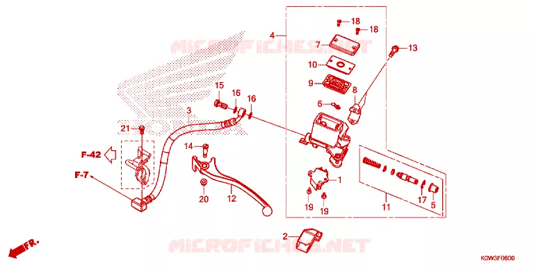 MAITRE CYLINDRE DE FREIN ARRIERE Honda SCOOTER 150 ADV 2021  ADV150AM_3CA