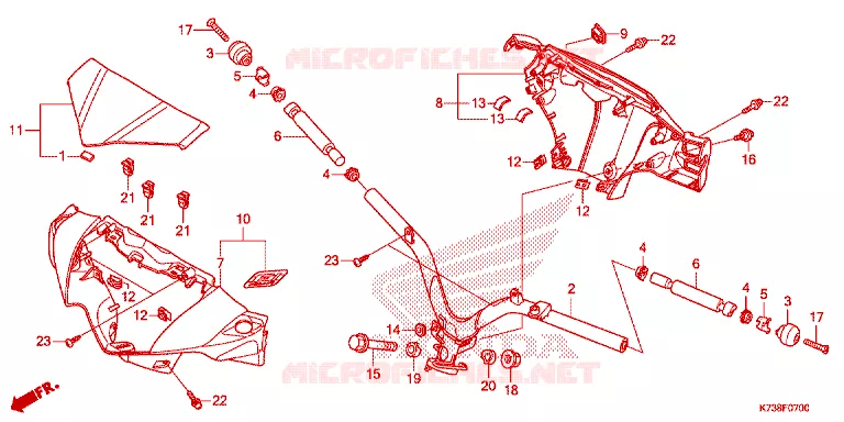 GUIDON - CARENAGE Honda MOTO 125 WAVE 2016  AFS125CSFG