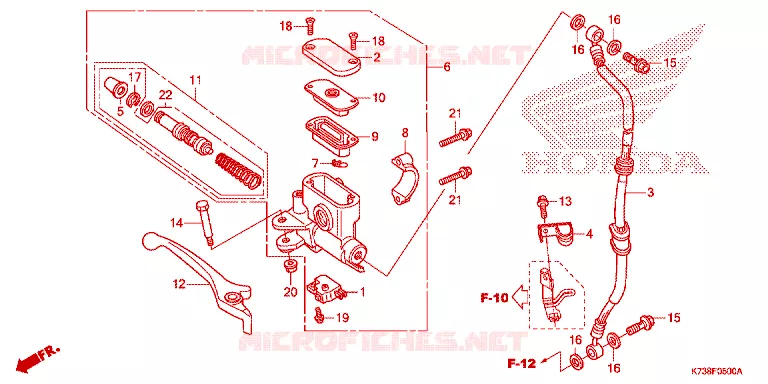 MAITRE CYLINDRE DE FREIN AVANT Honda MOTO 125 WAVE 2016  AFS125CSFG