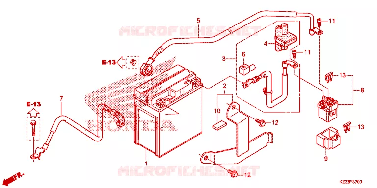BATTERIE Honda MOTO 250 CRF 2015  CRF250MF