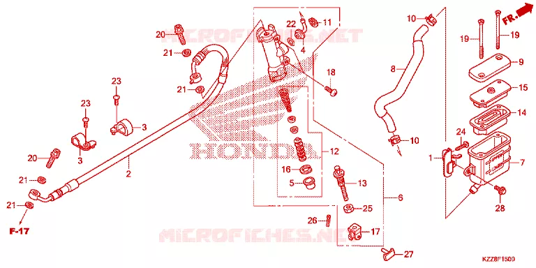 MAITRE CYLINDRE DE FREIN ARRIERE Honda MOTO 250 CRF 2015  CRF250MF