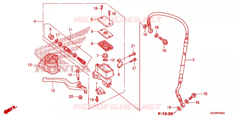 MAITRE CYLINDRE DE FREIN AVANT Honda MOTO 250 CRF 2015  CRF250MF