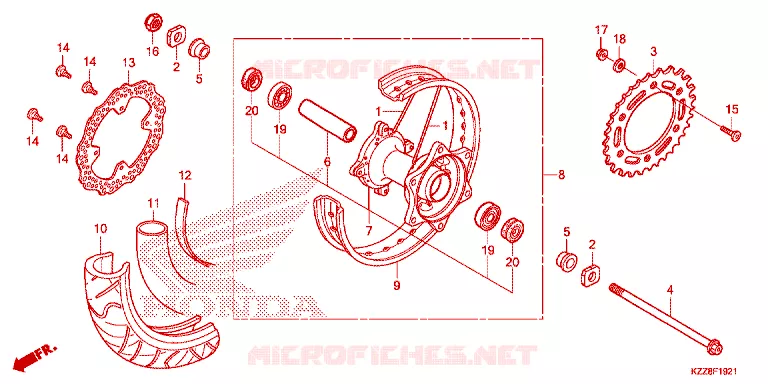 ROUE ARRIERE Honda MOTO 250 CRF 2015  CRF250MF