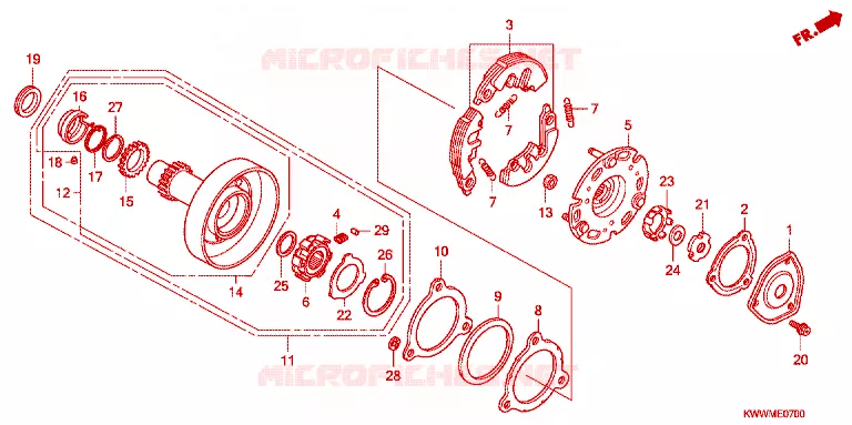 EMBRAYAGE UNIDIRECTIONNEL Honda MOTO 110 WAVE 2012  AFP110MCSC