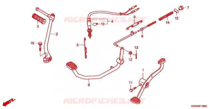 PEDALE - KICK Honda MOTO 110 WAVE 2012  AFP110MCSC