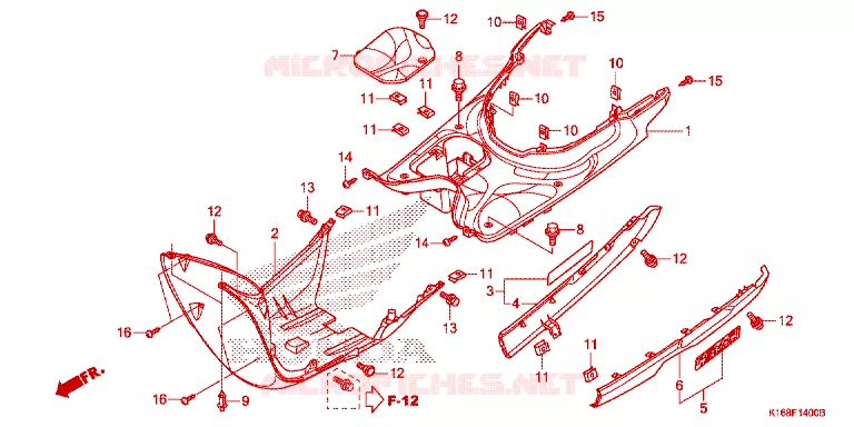MARCHE PIEDS Honda SCOOTER 110 SCOOPY 2015  ACF110CBFF