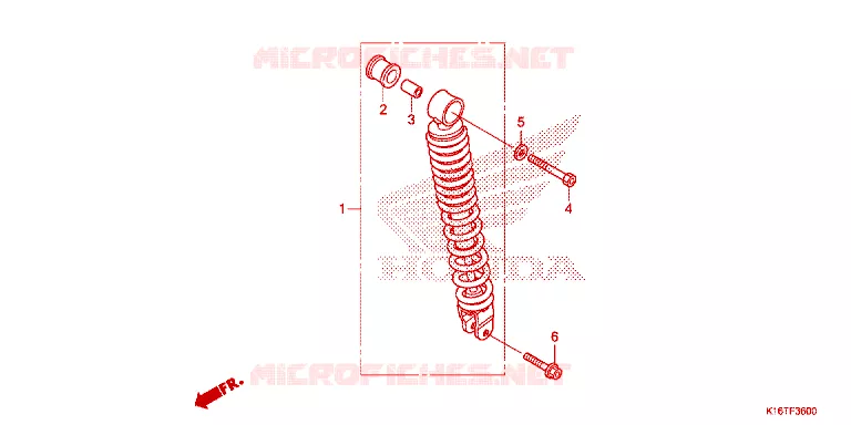 AMORTISSEUR ARRIERE Honda SCOOTER 110 SCOOPY 2016  ACF110CBFG