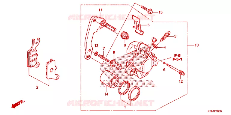 ETRIER DE FREIN AVANT Honda SCOOTER 110 SCOOPY 2012  ACF110SFC_AB
