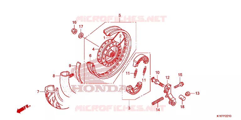 ROUE ARRIERE Honda SCOOTER 110 SCOOPY 2012  ACF110SFC_AB