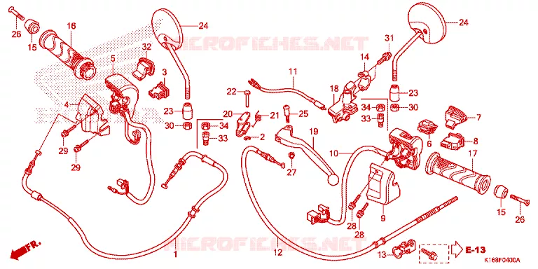 COMMODO - LEVIER - CABLE Honda SCOOTER 110 SCOOPY 2014  ACF110SFE_2TH