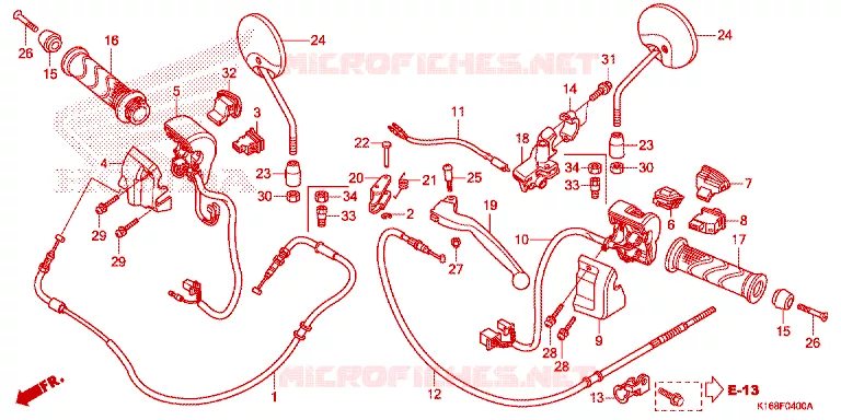 COMMODO - LEVIER - CABLE Honda SCOOTER 110 SCOOPY 2014  ACF110SFE_3TH