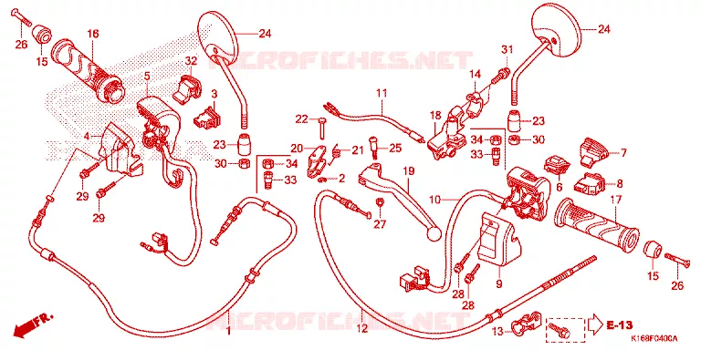 LEVIER DE GUIDON - CABLE - COMMODO Honda SCOOTER 110 SCOOPY 2014  ACF110SFE_TH