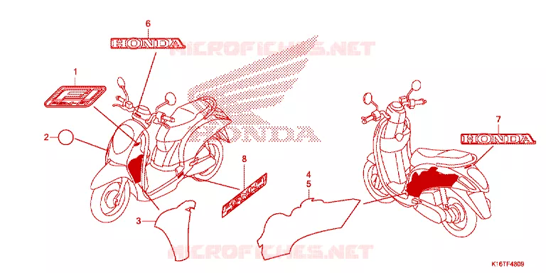 AUTOCOLLANTS Honda SCOOTER 110 SCOOPY 2015  ACF110SFF_2TH