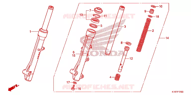 FOURCHE Honda SCOOTER 110 SCOOPY 2015  ACF110SFF_3TH