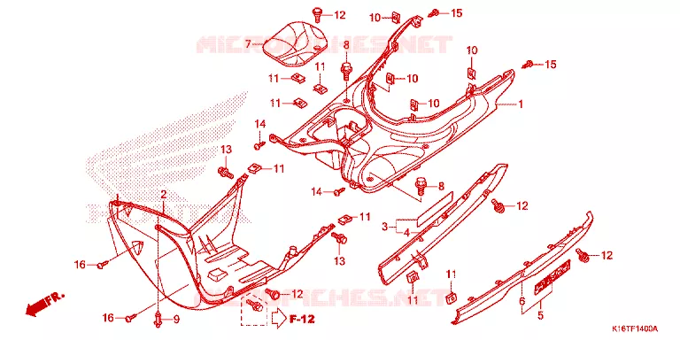 MARCHE PIEDS Honda SCOOTER 110 SCOOPY 2016  ACF110SFG_4TH