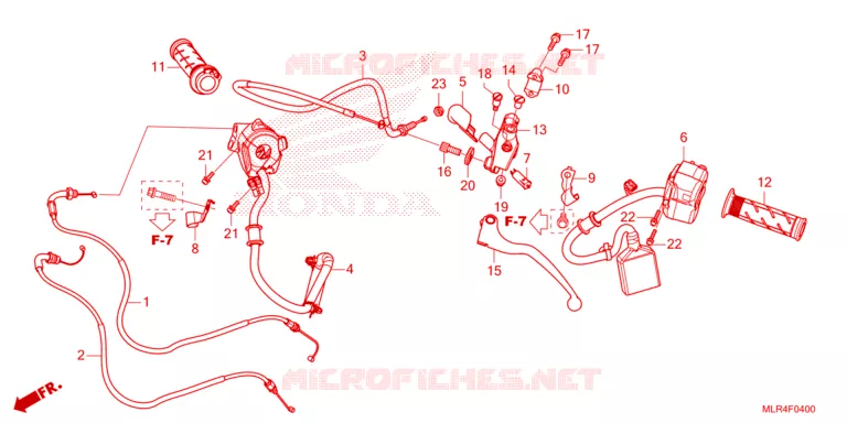 LEVIER DE GUIDON - CABLE - COMMODO Honda MOTO 500 CBR 2024  CBR500RAR