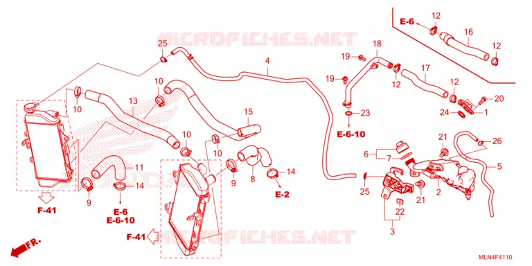 FLEXIBLE DE RADIATEUR/TUYAU D'EAU Honda MOTO 1100 AFRICA-TWIN 2024  CRF1100A4R