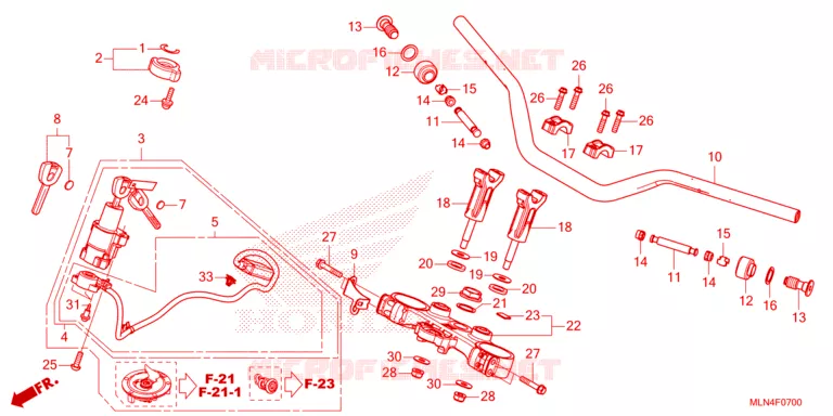 GUIDON - TE DE FOURCHE Honda MOTO 1100 AFRICA-TWIN 2024  CRF1100D4R