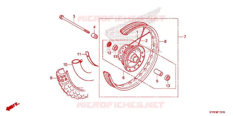ROUE AVANT Honda MOTO 110 CRF 2025  CRF110FS