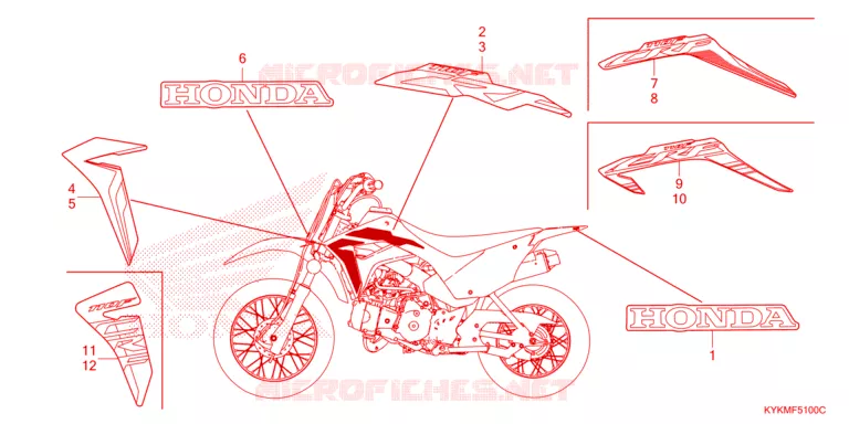 AUTOCOLLANTS Honda MOTO 110 CRF 2025  CRF110FS