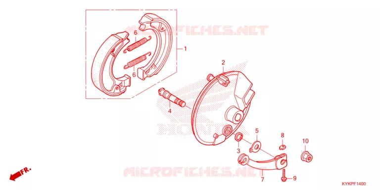 FLASQUE - MACHOIRES DE FREIN AVANT Honda MOTO 110 CRF 2025  CRF110FS