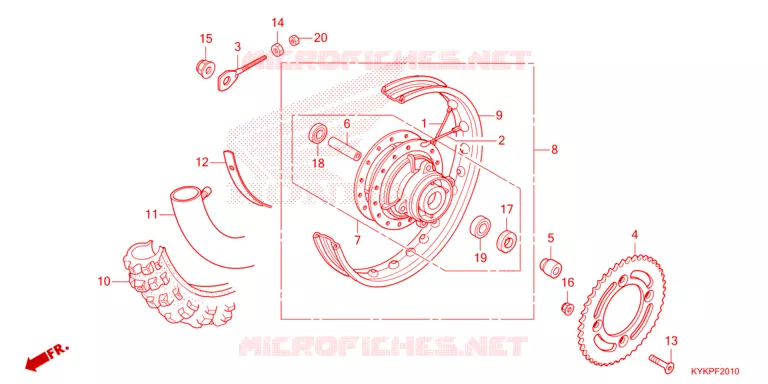 ROUE ARRIERE Honda MOTO 110 CRF 2025  CRF110FS