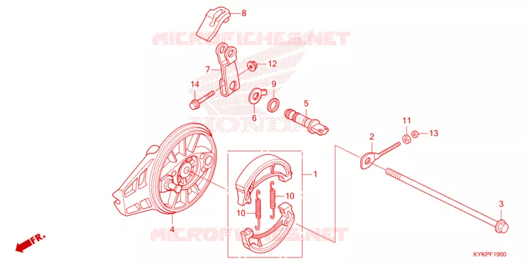 FLASQUE - MACHOIRES DE FREIN ARRIERE Honda MOTO 110 CRF 2025  CRF110FS
