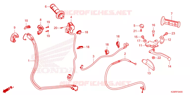 LEVIER DE GUIDON - CABLE - COMMODO Honda MOTO 125 CRF 2025  CRF125FBS
