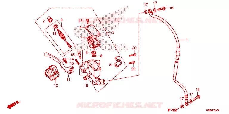 MAITRE CYLINDRE DE FREIN AVANT Honda MOTO 250 CRF 2025  CRF250FS