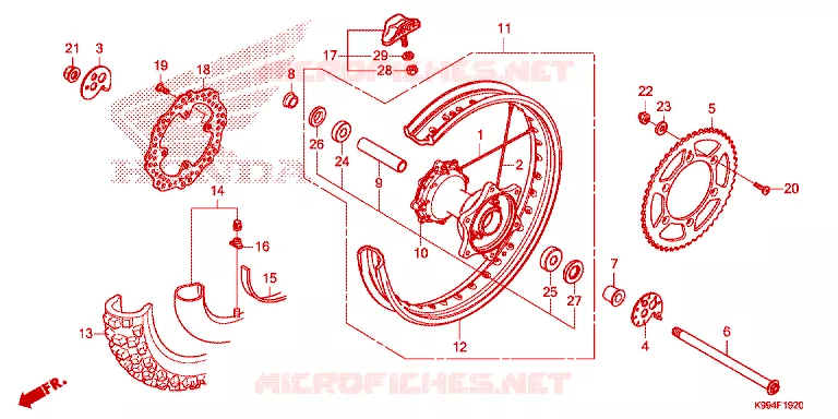 ROUE ARRIERE Honda MOTO 250 CRF 2025  CRF250FS